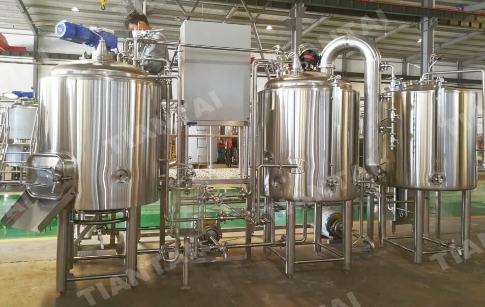 500L microbrewery equipment under installation in South Africa